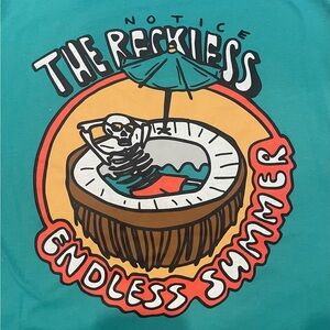 Notice Reckless Endless Summer men Long Sleeve Tee - green large crewneck